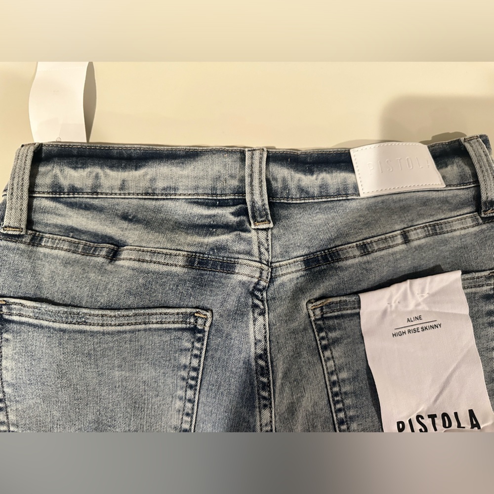 NWT PISTOLA Aline High Waist Raw Hem Skinny Jeans in Clifton Wash - Picture 5 of 5